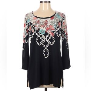 NWOT JM Collection Women’s Easy Top Blingy Floral Print M